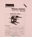 Makita 2030N, Planer Jointer, Instructions and Parts Manual 1991
